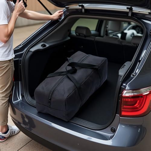 Extra Large Heavy Duty Duffle Bag - Foldable Storage Organizer for Camping Chairs, Grill Tools, Tent, Yoga Mat, Fishing Gear & Tool Kits with Shoulder Strap (52L-27.56''(L)x9.45''(W)x12.2''(H)) - Image 2
