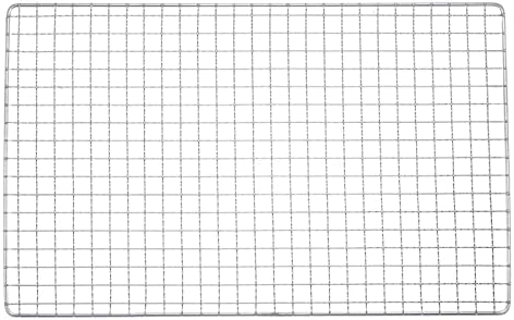 HARFINGTON Square BBQ Grill Net 15.4"x9.4" Stainless Steel Cross Wire Barbecue Mesh Mat for Baking Smoking Charcoal Grilling Roasting by HARFINGTON