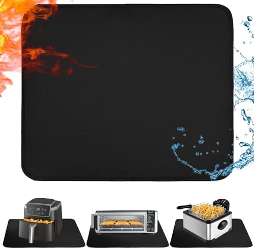 TOHONFOO Heat Resistant Mats for Countertop & Air Fryer, 24x16 in, Black by TOHONFOO