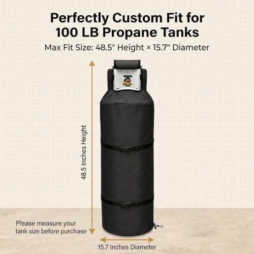 100 lb Propane Tank Cover Waterproof RV Outdoor Patio Heavy-Duty Tank Guard - Image 3