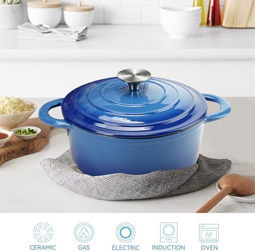 4.5 Quart Enameled Cast Iron Dutch Oven with Self-Basting Lid - Image 6
