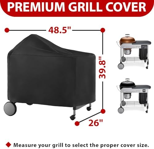7152 Grill Cover for Weber Performer Deluxe 22 Inch Charcoal Grills, Waterproof BBQ Grill Cover, Fade Resistant and Tear Resistant - Image 2