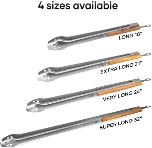 XUDAKAIXIN Fire Pit Tongs 32-inch Super Long for Loading Wood,BBQ with Extended Luxurious Acacia Handle for Fire Pits, Fire Rings,Campfires, and Fireplaces, Outdoor or Indoor ﻿ - Image 6