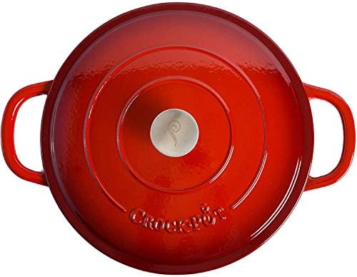Crock-Pot Crock Pot Artisan Enameled Cast Iron Braiser W/Lid, 5 Quart, Scarlet Red - Image 4