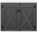 DWVO 35 Cu Ft Storage Shed with Unique X-Shaped Lockable Door, Outdoor Weatherproof Resin Shed Without Shelf for Waste Bins, Bicycles, Gardening & Lawn Equipment, Dark Gray by DWVO