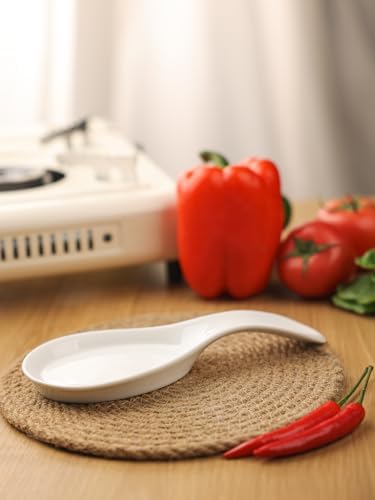 GDCZ Large Porcelain Spoon Rest for Kitchen Stove Top (White) - Image 4