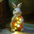 Nacome Solar Bunny Garden Statue - Succulent & 7 LED Lights, Outdoor Decor by Nacome