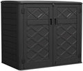 KINYING Larger Outdoor Storage Shed Weather Resistance, Resin Sheds & Outdoor Storage for Garden, Patios, Backyards, 48 Cu.Ft Tool Shed for Garbage Cans, Lawn Mower, Garden Tools,Black by KINYING
