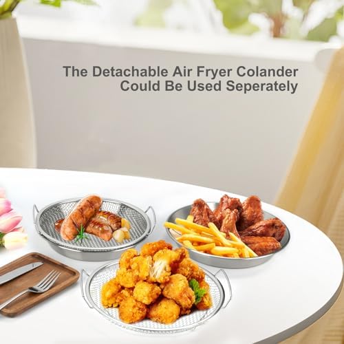 Oil Filter Tray, Stainless Steel Mesh Drain Basket Colanders Air Fryer Accessories for Fried Food Draining Rack Barbecue Grill Tray Net Draining Pan Strainer for Vegetable Dessert (9.5 Inch) - Image 5