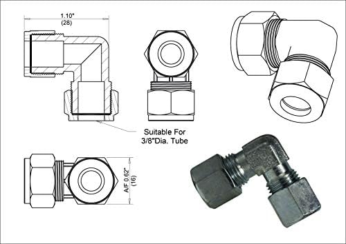 Misting Fittings (3/8 Inch Compression Elbow-Pack of 5) - Image 2