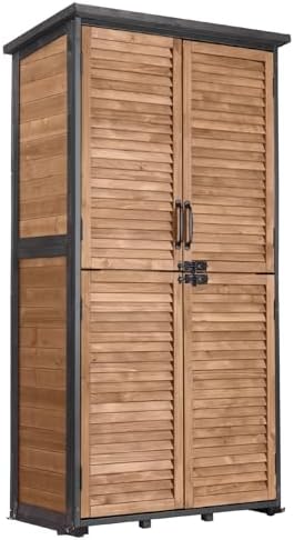 GUTINNEEN Outdoor Storage Cabinet Upgraded with Metal Frame Durable Storage Shed with Floor and Adjustable Shevels Waterproof Garden Tool Shed by GUTINNEEN