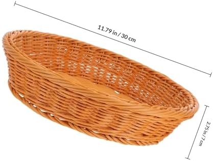 Wicker Bread Basket Brown 30cm for Kitchen Serving - Image 2