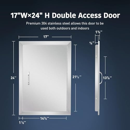 Anfrere 17" W x 24" H Outdoor Kitchen Door, Premium 304 Stainless Steel - Image 3