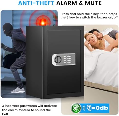 [16.54" Tall] Safe Box, 2.8 Cuft Home Safes With Fireproof Bag - Image 5