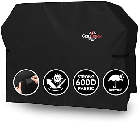GrillTough Heavy Duty BBQ Grill Cover for Outdoor Grill, 72 Inch Black by GrillTough