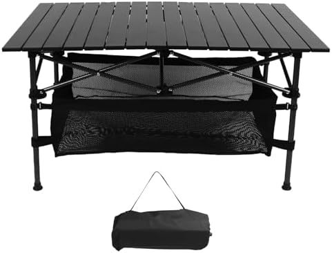Camping Table with Storage, Outdoor Folding Table, Aluminum Folding Table with Easy Carrying Bag, Portable Lightweight Table for Outdoor,Camping, Beach,Backyard, BBQ, Party, Patio by Zorpupoa