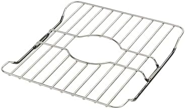 SunnyPoint 304 Stainless Steel Sink Protector Rack – Rust-Resistant Grid for Kitchen Sink Bottom, Scratch Prevention, Drainage Support – Fits Sinks 10.75" x 12.4", Center Drain Hole Required by SunnyPoint