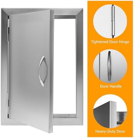 17W x 24H Outdoor Kitchen Access Door, Stainless Steel - Image 4
