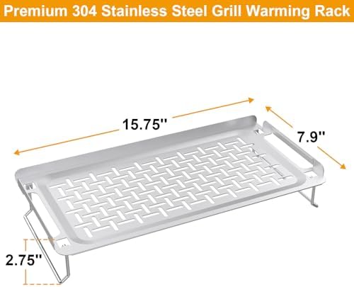 Griddle Warming Rack for Weber Slate 36 30 28 Inch Rust-Resistant Griddle, Stainless Steel Grill Warming Rack for Blackstone 17 22 28 36 Inch Charbroil Camp Chef and Most Flattop Griddle Accessories - Image 2