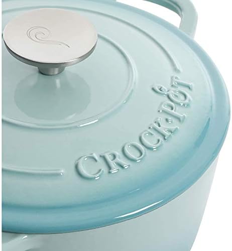 Crock-Pot Artisan Round Enameled Cast Iron Dutch Oven, 7-Quart, Blush Pink - Image 4