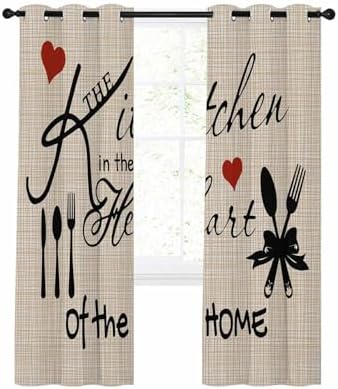 Kitchen Tableware Blackout Curtains 45 Inch Length Knife and Fork Thermal Insulated Window Curtain Window Drapes 2 Panels for Bedroom Living Room 42" Wx45 L by Unknown