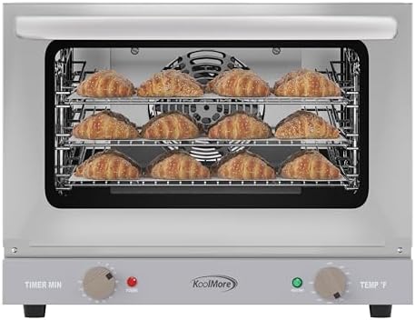 KoolMore 19 in. Countertop Convection Oven for Quarter-Size Pans with 3 Racks 1440W of Power in Stainless-Steel, 0.8 cu. ft. ETL Listed (KM-CTCO-08) by KoolMore