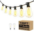 Brightever 150FT Outdoor String Lights 77 Bulbs, Waterproof Patio Lights by Brightever
