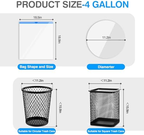 Charmount Small Trash Bags 4 Gallon, 200 Count Drawstring Mini Garbage Bags - Image 2