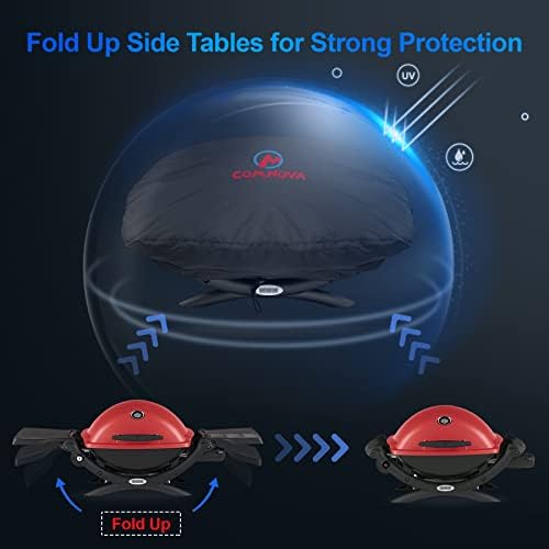 Comnova Weber Q Series Grill Cover - Heavy Duty & Waterproof, 26.5 Inch BBQ Cover for Q1000, Q1200, Q1400 - Image 2