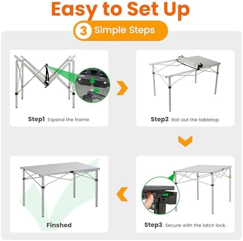 Join Nature 46.4" Large Camping Table for 2-6 People, Heavy Duty Foldable - Image 7