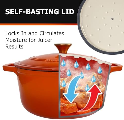 MUELLER HOME 6 Quart Enameled Cast Iron Dutch Oven for Bread Baking - Image 4