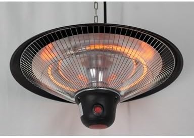 Electric Hanging Patio Heater, Ceiling Mounted, 1500W, 3 Power Settings, Remote Control, Black, Perfect for Garage, Patio, Deck, Gazebo, Backyard - Image 2