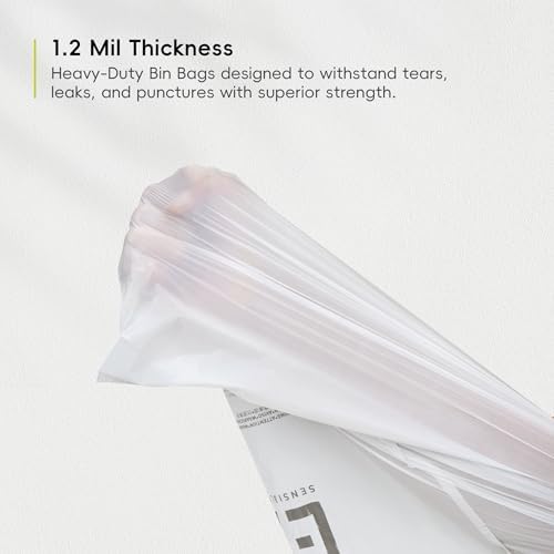 EKO Easy-Dispense Roll Extra-Strong Drawstring Kitchen Trash Bags – 8 Gallon Garbage Bags (30.3L), Code F-1 Slim Fit, White, 100 Count (Pack of 4) - Image 6