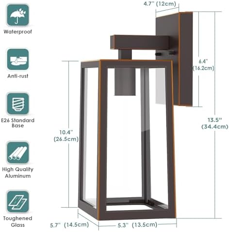 MAXvolador Outdoor Wall Light Fixtures, Exterior Waterproof Wall Lanterns - Image 2
