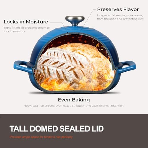 Overmont Enameled Cast Iron Dutch Oven, 6QT Bread Oven with Dome Lid Recipe - Image 4
