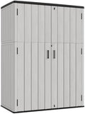 KINYING Outdoor Vertical Storage Shed,57 Cu.ft Outdoor Storage Cabinet Waterproof,Resin Sheds & Outdoor Storage Clearance for Garden,Patio,Backyard,Lockable (Grey) by KINYING
