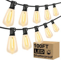 Brightever 100FT Outdoor String Lights 52 Bulbs, 2200K Amber Lights by Brightever