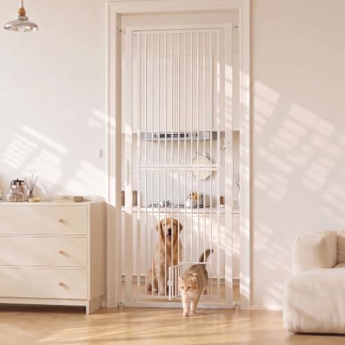 71" Extra Tall Pet Gate for Cats, 30.3-40.9'' Width Adjustable Cat Fence by IDEALHOUSE