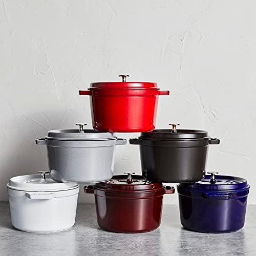 Staub Cast Iron Dutch Oven 5-qt Tall Cocotte, Made in France, Serves 5-6, Cherry - Image 6