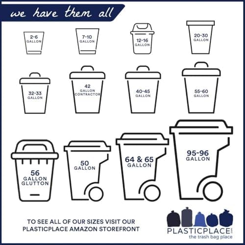 Plasticplace 95-96 Gallon Heavy Duty Black Trash Bags - Contractor Grade,Extra Large Garbage Bags for Construction & Outdoor Trash Cans,1.2 Mil Thick,61” x 68” (Roll),15 Count (Pack of 2) - Image 3