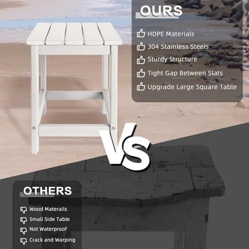 GARDENSTAR Outdoor Side Tables Adirondack, HDPE Small Table for Patio,Outside End Table for Porch, Deck, Pool, Weather Resistant/Easy Maintenance - Image 5