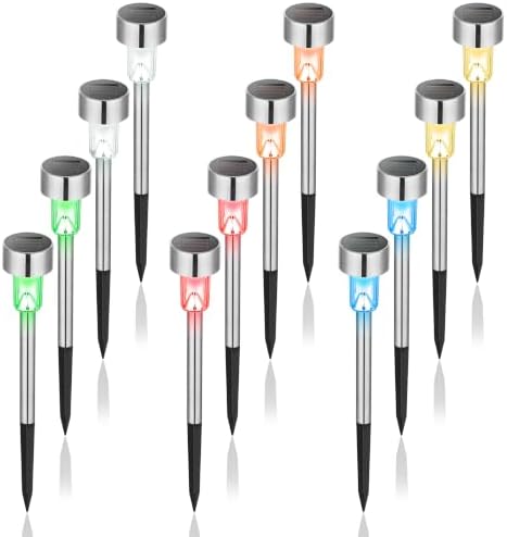 GIGALUMI Solar Christmas Lights Outdoor, Multicolor Pathway Lights 12 Pack by GIGALUMI