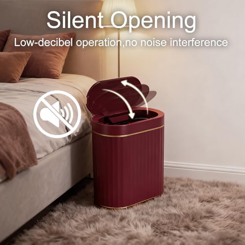 ELPHECO 2 Gallon Sensor Trash Can, Automatic Lid, Burgundy Gold - Image 6