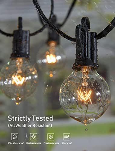 Brightown Outdoor String Lights 55FT Patio Lights with 50 Edison Glass Bulb - Image 4