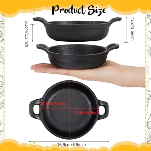 Ziliny 1 Pack Mini Cast Iron Skillets 5 x 5 x 1.3 Inch Pan Ramekin Set - Image 2