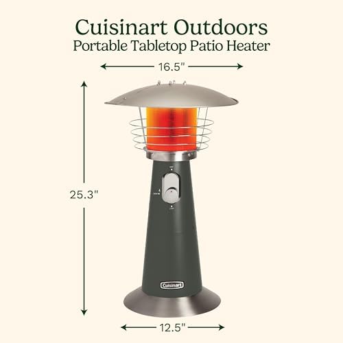 Cuisinart Patio Heater, Tabletop, Anti-Tilt Safety Switch, 11,000 BTU, Gray - Image 2