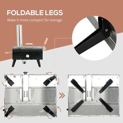 Geelife Outdoor Pizza Oven with 12" Rotating Stone - Steel Black - Better Pizza - Outdoor Kitchen, Backyard - Portable Weather-Resistant - Image 7
