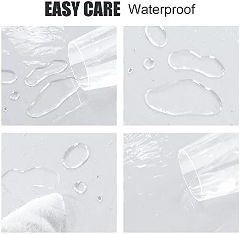 LUSHVIDA Round Tablecloth, Fitted Table Cloth for 57"-68" Tables, Clear - Image 5