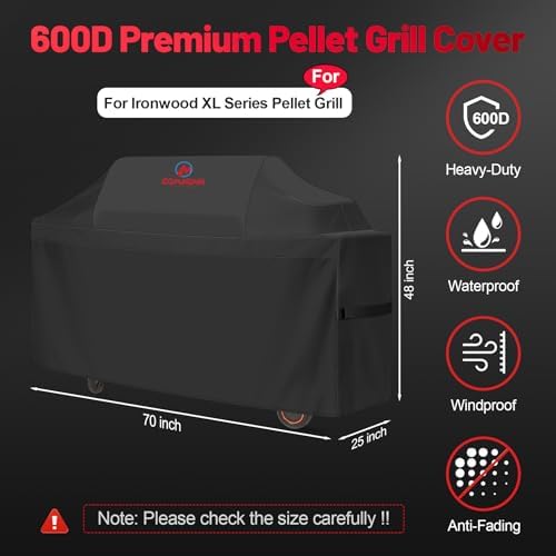 Comnova Grill Cover for Traeger Ironwood XL - Premium Wood Pellet Smoker Cover for Traeger Waterproof & Heavy Duty, 600D Pellet BBQ Cover Accessory for Treager Ironwood XL Grills (BAC647) - Image 2
