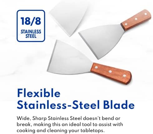 New Star Foodservice Stainless Steel Slant Edge Grill Scraper - Image 6